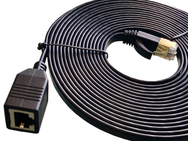 XEC-4.6 15 ft Shielded Extension cable, flat, Black, M-F