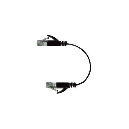 XIC-0.15 6 inch shielded flat interface cable, Black, RJ45M-M